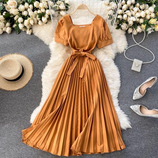 Fashion Aileen Pleated Dress - elegantch